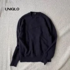 UNIQLO ふわふわ カシミヤ100クルーネックニット ネイビー S