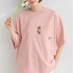 Lupilien ルピリアン アニマル アククティブ 刺繍 Tシャツ / ピンク