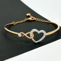 SWAROVSKI Infinity クリスタル 2連ブレスレット ゴールド - メルカリ