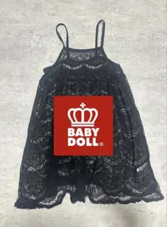 BABYDOLL ノースリーブ レースワンピース ブラック 120cmのサムネイル