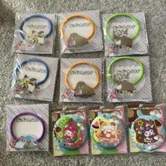 おぱんちゅうさぎヘアゴム7個 サンリオ缶バッジ缶ミラー3個