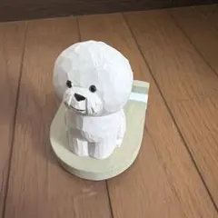 木彫り 犬型 メガネスタンド