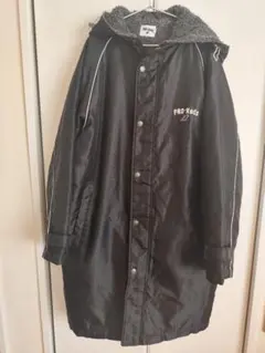 150 PRO-Keds フード ベンチコート 通学にも 黒 背面胸面裏起毛