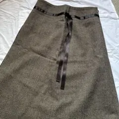 ツイード風タイトスカート リボン付き