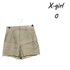 X-girl ベージュ ショートパンツ タック入り