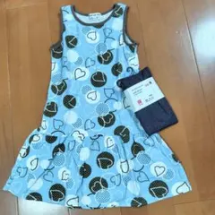 POPONPOPハートワンピース 　 UNIQLOレギンスキッズM 2点セット