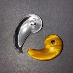 勾玉 2個セット(水晶&タイガーアイ)