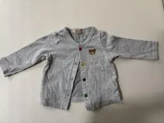 miki HOUSE グレー カーディガン　サイズF(70-80)