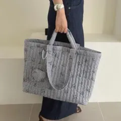 SLOBE IENA margaux キルティングトートバッグ ブラックのサムネイル