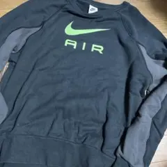 ナイキ　スウェット　スウォッシュ　蛍光　air 古着　ブラック　黒　白黒タグ