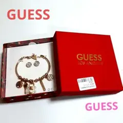 新品未使用 GUESS /箱付き ゴールドブレスレット＆ピアス2点セット
