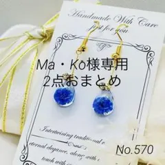 レジンイヤリング　Ma・ko様専用　2点おまとめ ブルー　レッド