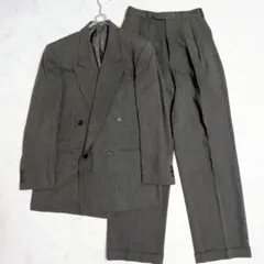 ヴィンテージ スーツ セットアップ ダブル グレー L相当 オーダースーツ