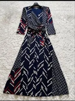 LAUREN RALPH LAUREN ネイビー ラップドレス