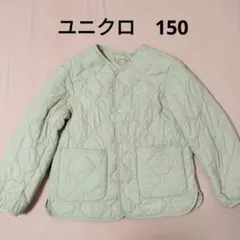 UNIQLO キルティング中綿ジャケット 150 アイボリー オフホワイト