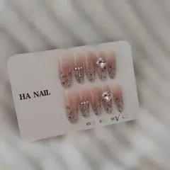 HA NAIL ネイルチップ グラデーション レオパード柄