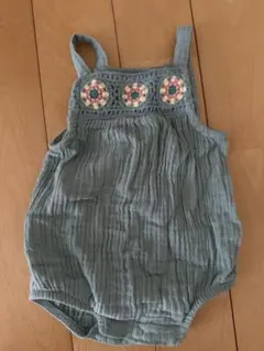 ZARA ベビー ロンパース くすみブルー 花柄