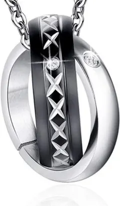 ネックレス メンズ ダブルリング アクセサリー