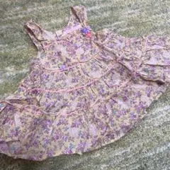 美品　メゾピアノ　チュニック　ワンピース　小花柄　80 キャミソール