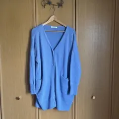 BLANC ライトブルー Vネックカーディガン