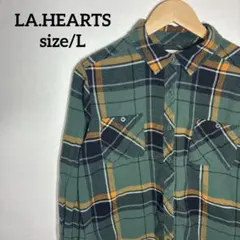 【US古着】LA.HEARTS ダブルポケット チェック柄 ネルシャツ