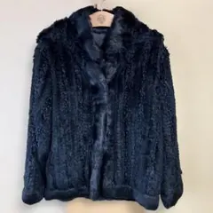 ブラック　ラビットファーコート