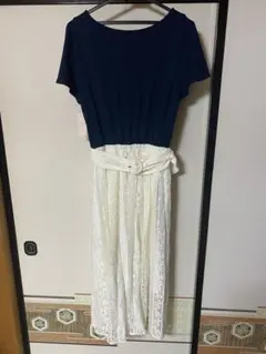 ルーデ　ネイビーレースワンピース
