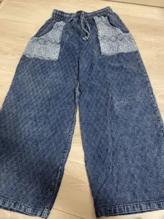 新品 藍染め コットン100% ストーンウォッシュ パンツ