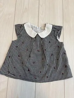 petit mainギンガムチェックチュニックブラウス　90㎝