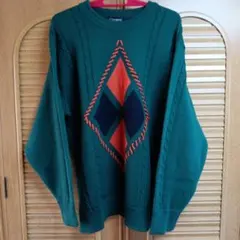 TOROY ダイヤモンドパターン ニットセーターL