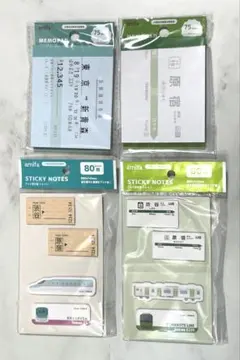 【JR東日本】メモパッド 付箋 鉄道グッズ 4点セット