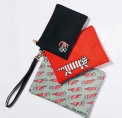 リサ・ラーソン　ねこのマイキー　3連ポーチ　GLOW　付録