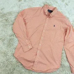 Ralph Lauren ボタンダウンシャツ 長袖 ストライプ コットン