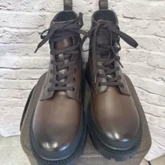 新品【ZARA】レースアップブーツ ダークブラウン43 （F-22）ｙのサムネイル