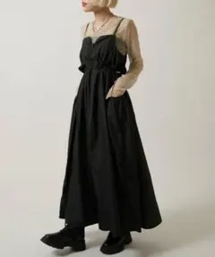W Closet　ウエストドロストナイロンワンピース