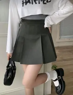 グレー スカート プリーツ