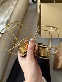 ゴールドキャンドルホルダー 2個セット