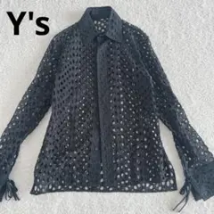 【希少】Y's YOHJI YAMAMOTO パンチング 長袖シャツ ブラックのサムネイル