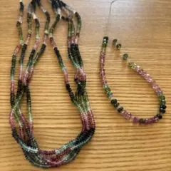 トルマリン ロングネックレスとブレスレット セット　のパーツ