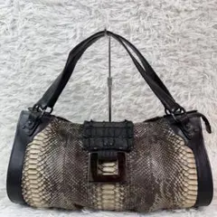 極美品✨EMBRACE エンブレイス ショルダーバッグ クロコ×パイソン 