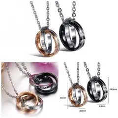 カップルに♪♪人気 定番ダブルリングネックレス！