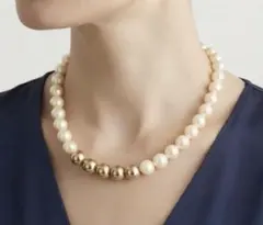 ステファノポレッティ DINAネックレス パールビーズx珊瑚モチーフ 