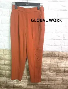 GLOBAL WORK オレンジ タック入りパンツ　S