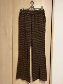 MOUSSY 다이아몬드 패턴 체크 무늬 플레어 팬츠 브라운