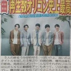 嵐　松本潤　大野智　相葉雅紀　二宮和也　櫻井翔　水谷豊　3/6　中日スポーツ新聞