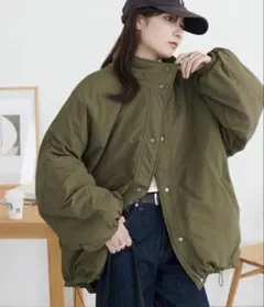 DISCOAT リバーシブルスタンドカラーバッファーコート　カーキ