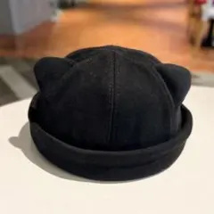 【期間限定価格】くま耳付き ベレー帽 レディース 秋冬 帽子黒のデザイン