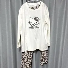 ハローキティ　ルームウェア　アイボリー　ヒョウ柄　Lサイズのサムネイル