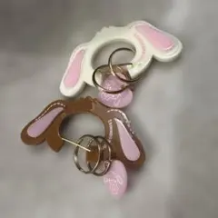 SUGAR BUNNIES カラビナ ウサギ型 キーリング キーホルダー 2個