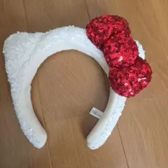 ハローキティ 耳カチューシャ 赤スパンコール ユニバ